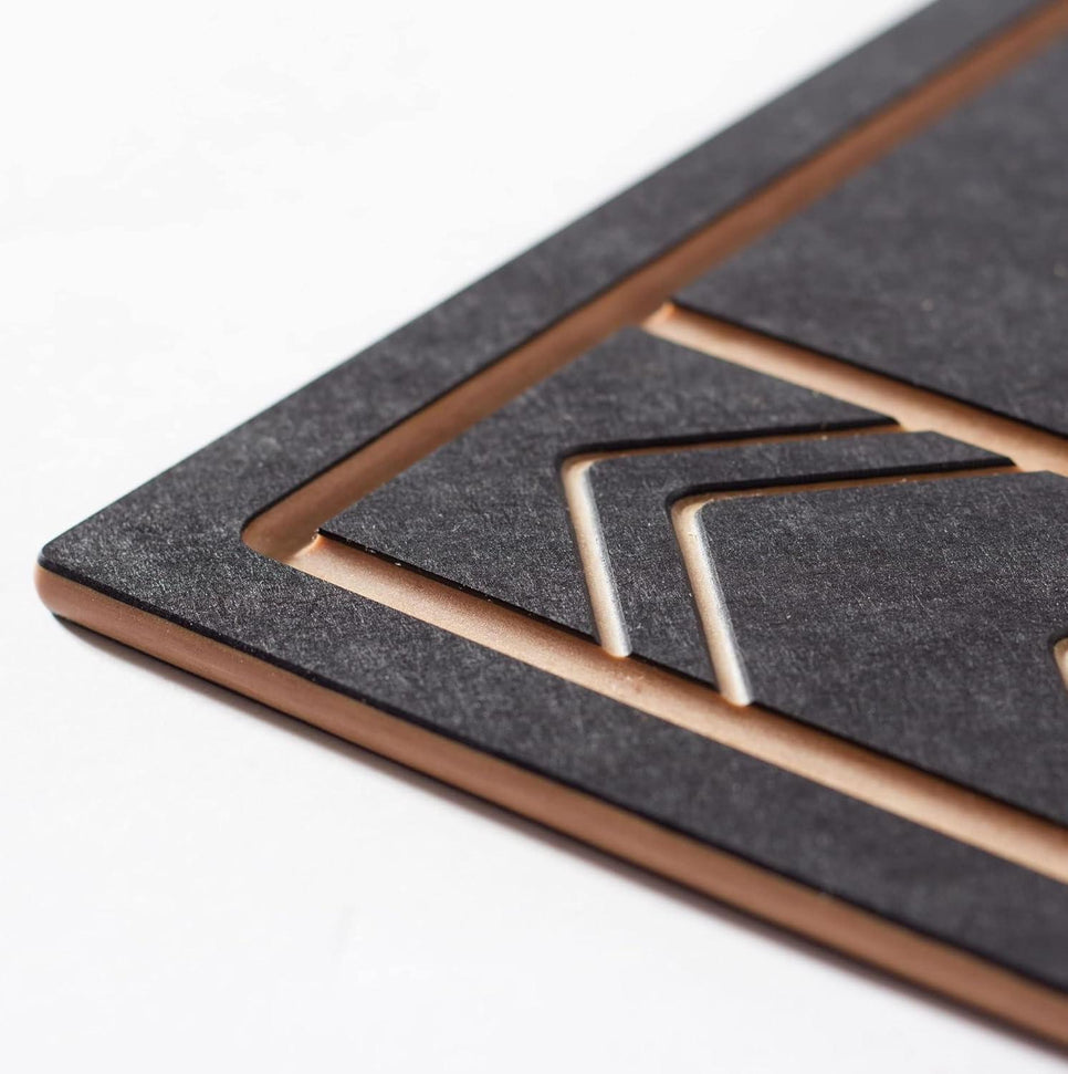 Epicurean - 9.75" × 6.875" Frank Lloyd Wright® Cut & Serve Boards Cutting Board, Slate/Natural with 1/4" Profile - 555-10070201FLW