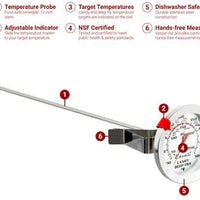 Escali - 12" Stainless Steel Deep Frying & Candy Thermometer With Pot Clip - AHC2