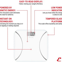 Escali - 400 lbs White Kinetic Bathroom Scale - BK180-W