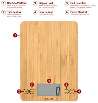 Escali - Arti Bamboo Kitchen Scale - ECO157