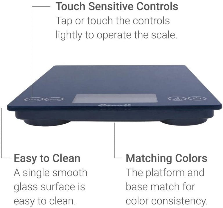 Escali - Arti Glass Blue Mirage Kitchen Scale - 157BM