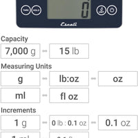 Escali - Arti Glass Blue Mirage Kitchen Scale - 157BM