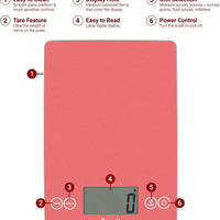 Escali - Arti Glass Desert Rose Kitchen Scale - 157DR