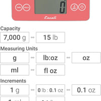 Escali - Arti Glass Desert Rose Kitchen Scale - 157DR