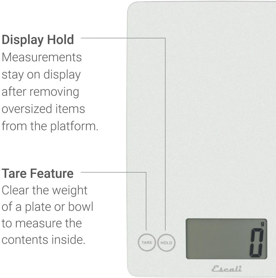 Escali - Arti Glass Frost White Kitchen Scale - 157FW