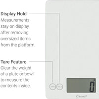 Escali - Arti Glass Frost White Kitchen Scale - 157FW