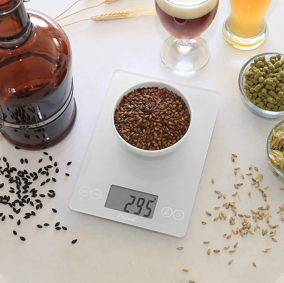 Escali - Arti Glass Frost White Kitchen Scale - 157FW