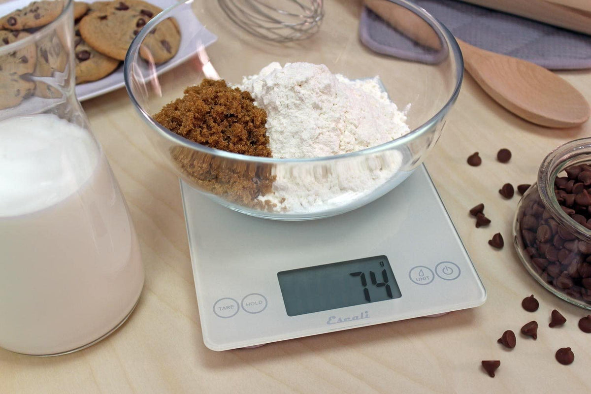Escali - Arti Glass Frost White Kitchen Scale - 157FW
