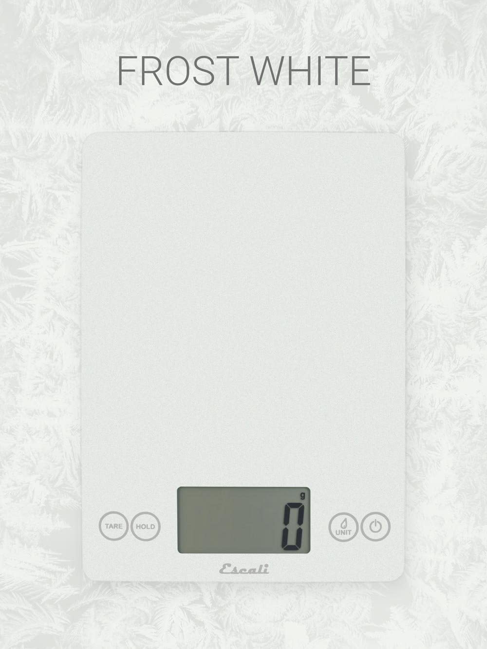 Escali - Arti Glass Frost White Kitchen Scale - 157FW