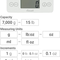 Escali - Arti Glass Frost White Kitchen Scale - 157FW