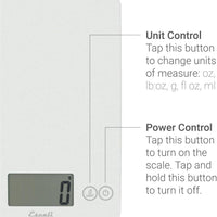 Escali - Arti Glass Frost White Kitchen Scale - 157FW