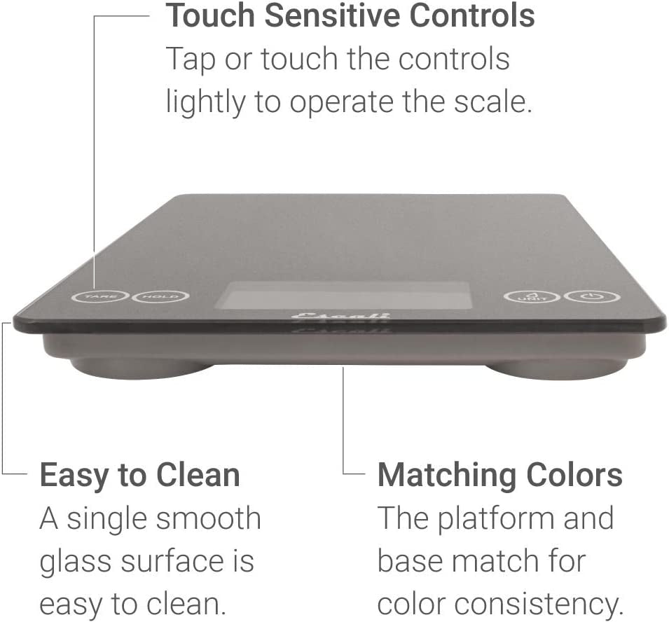 Escali - Arti Glass Grey Storm Kitchen Scale - 157GS