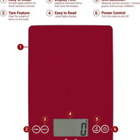 Escali - Arti Glass Rio Red Kitchen Scale - 157R2