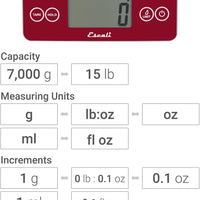 Escali - Arti Glass Rio Red Kitchen Scale - 157R2