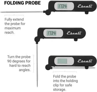 Escali - Black Folding Digital Thermometer - DH3