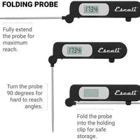 Escali - Black Folding Digital Thermometer - DH3