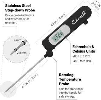 Escali - Black Folding Digital Thermometer - DH3