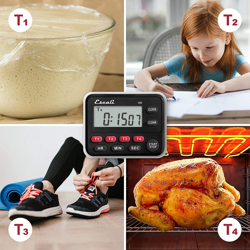 Escali - Black Four Event Digital Timer - DR6