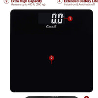 Escali - Black Slim Glass Body Scale - B180SB