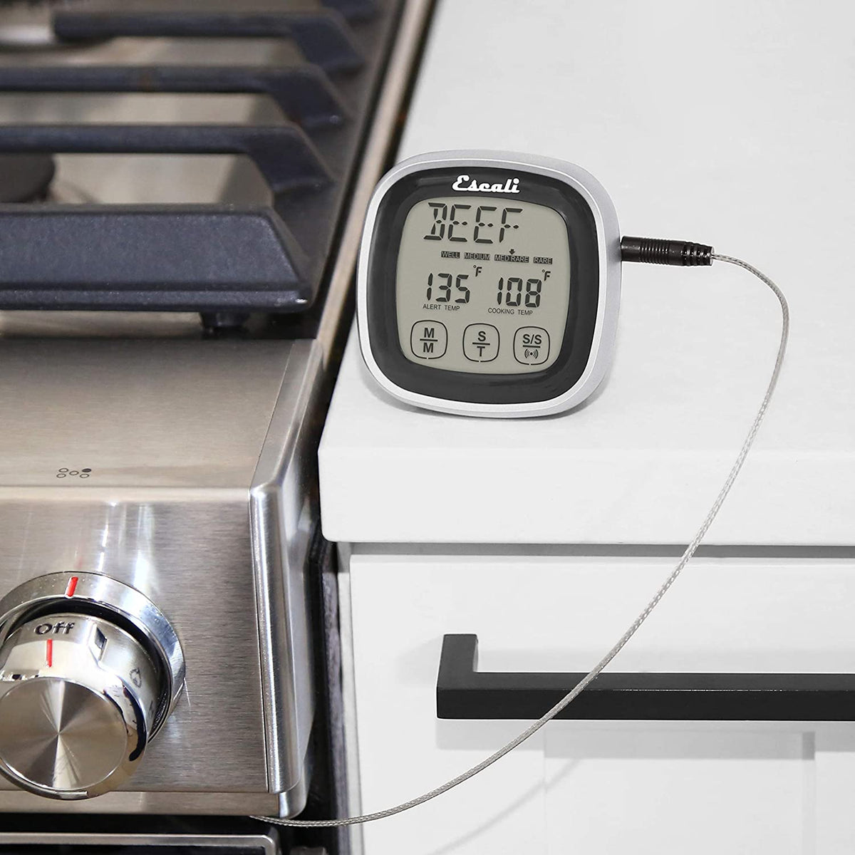 Escali - Black Touch Screen Thermometer & Timer - DHR2-B