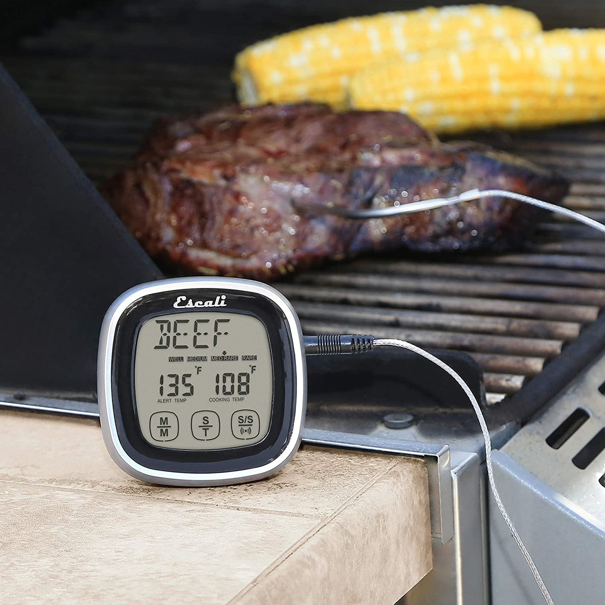 Escali - Black Touch Screen Thermometer & Timer - DHR2-B
