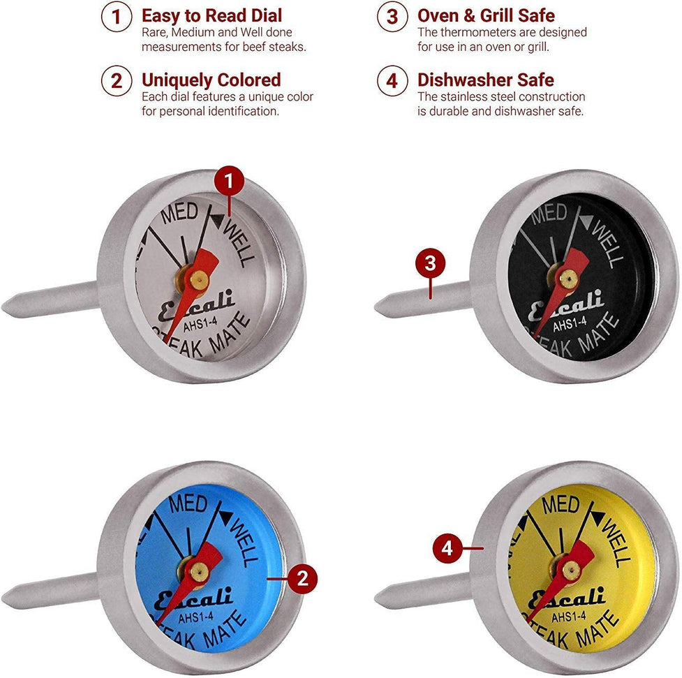 Escali - Easy Read Steak Thermometer, Pack of 4 - AHS1-4