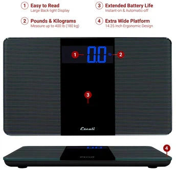 Escali - Extra Wide Bathroom Scale - EW180