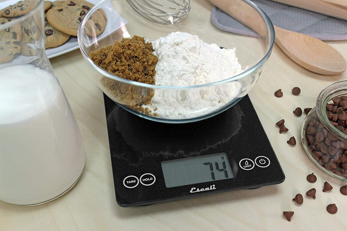 Escali - Metallic Arti Glass Kitchen Scale Black Obsidian - 157BO-2