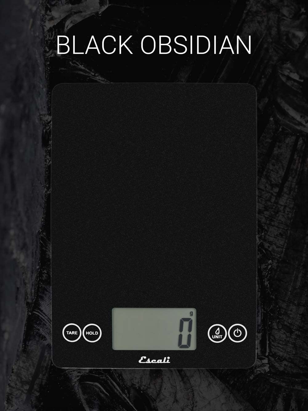 Escali - Metallic Arti Glass Kitchen Scale Black Obsidian - 157BO-2