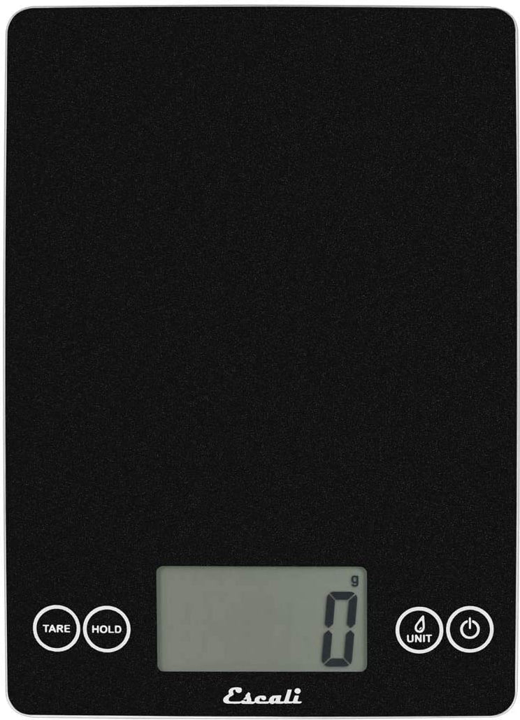 Escali - Metallic Arti Glass Kitchen Scale Black Obsidian - 157BO-2