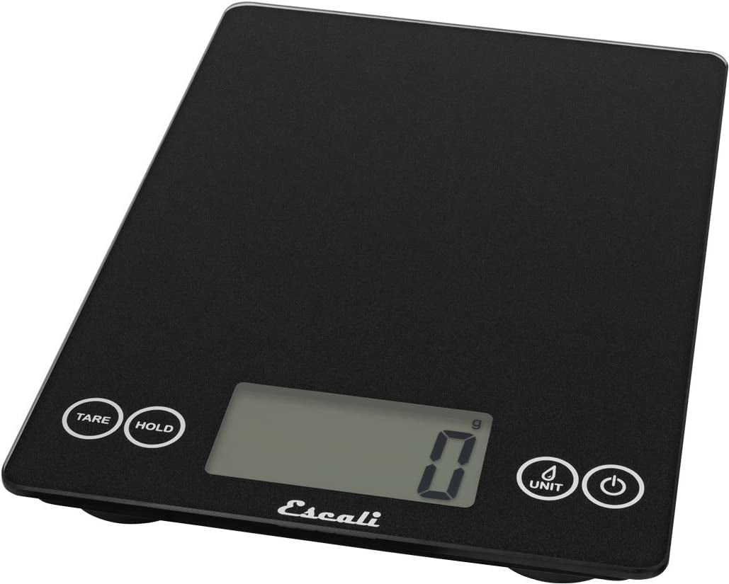Escali - Metallic Arti Glass Kitchen Scale Black Obsidian - 157BO-2