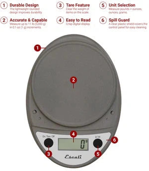 Escali - Metallic Primo Digital Scale - P115M