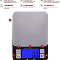 Escali - Nutro Black Digital Food Scale - SQ157B