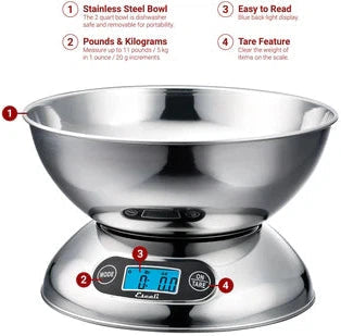 Escali - Rondo Stainless Steel Kitchen Scale - R115