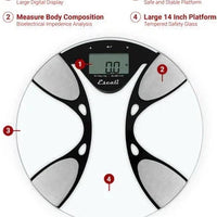 Escali - Round Body Fat & Body Water Scale - BFBW180