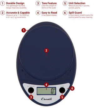 Escali - Royal Blue Primo Digital Scale - P115NB