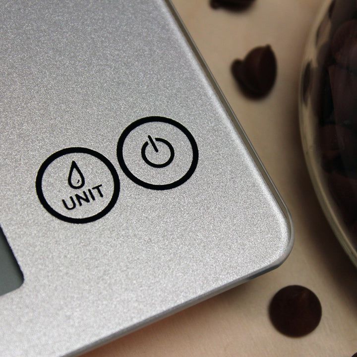 Escali - Shiny Silver Arti Glass Kitchen Scale - 157SS