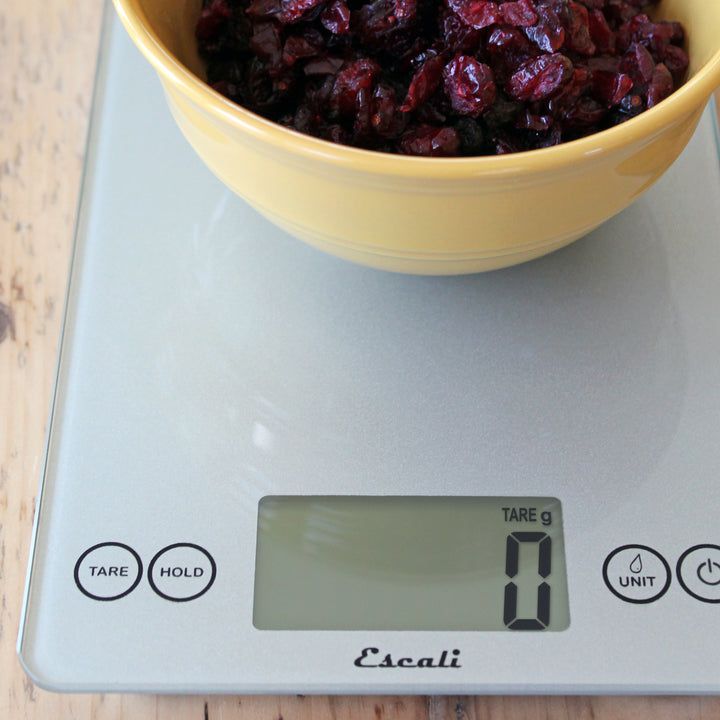 Escali - Shiny Silver Arti Glass Kitchen Scale - 157SS