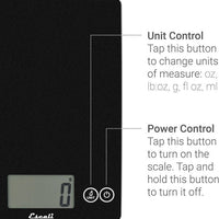 Escali - Shiny Silver Arti Glass Kitchen Scale - 157SS