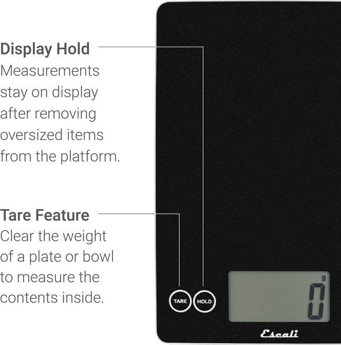Escali - Shiny Silver Arti Glass Kitchen Scale - 157SS