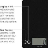 Escali - Shiny Silver Arti Glass Kitchen Scale - 157SS