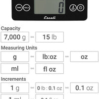 Escali - Shiny Silver Arti Glass Kitchen Scale - 157SS