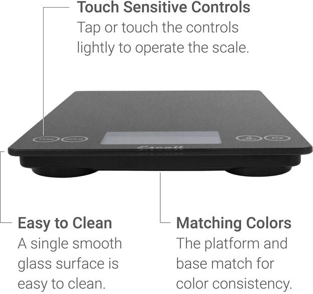Escali - Shiny Silver Arti Glass Kitchen Scale - 157SS