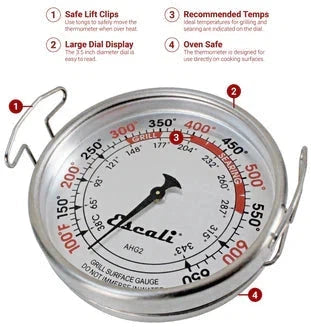 Escali - Stainless Steel Extra Large Grill Surface Thermometer - AHG2