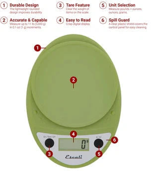 Escali - Tarragon Green Primo Digital Scale - P115TG