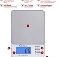 Escali - Vera Compact Digital Scale - PR2000S