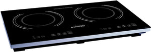 Eurodib - 14", 120 V Countertop Double Burner Glass Cook Top Induction Range with Soft Touch Display - S2F2