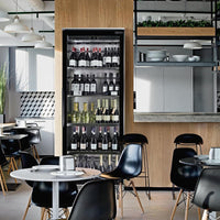 Eurodib - 82.4" Stainless Steel Reach-In Wine Refrigerator Showcase with 24 Bottles Capacity - WD7121