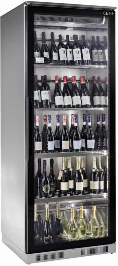 Eurodib - 82.4" Stainless Steel Reach-In Wine Refrigerator Showcase with 24 Bottles Capacity - WD7121
