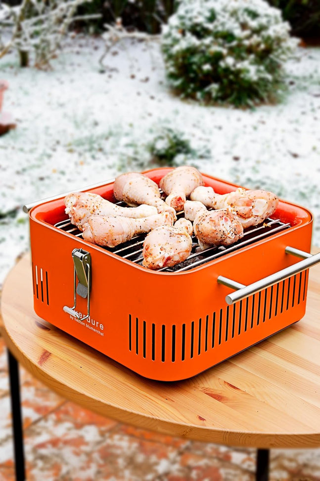 Everdure - CUBE Portable Charcoal BBQ Orange Grill - HBCUBEOUS